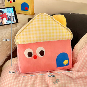 Cute Little House Plush Pillow Sofa Backrest Office Chair Lumbar Support Pillow Soft PP Cotton Filled Cartoon Style Cushion