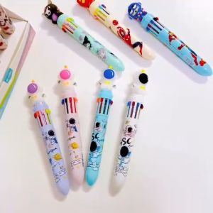 Bút bấm 10 ngòi khác màu hình thú hoạt hình dễ thương (Nhiều mẫu siêu xinh)