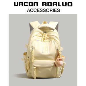 UR Large Capacity Lightweight Womens Backpack 2025 New Style Short Trip Travel Bag School Bookbag Computer Bag Nylon Material