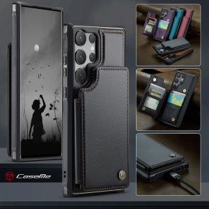 Premium PU Leather Case for Samsung Galaxy S25 S24 S23 Ultra Plus + S25Ultra S24FE S23FE 5G Durable Anti-shock RFID Protection Kickstand Holder Feature Phone Back Cover Card Slot Design