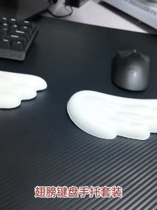 Keyboard Mouse Wrist Rest Angel Wing Memory Foam Mouse Pad Set Wrist Support Ergonomic Non-Slip for Computer Laptop Easy Typing