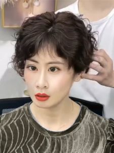 Ladies Woolly Hair Top Piece Natural Looking Invisible Traceless Fake Bangs Hair Extension for Covering Grey Hair