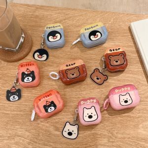Adorable Bear Penguin Dog Small Animal AirPods Pro2 Protective Case Active Noise Reduction Apple 3rd Gen Bluetooth Earphone Cover