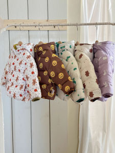 Korean Style Double-Sided Wear Thickened Fleece Childrens Jacket Short Cotton Puffer Coat for Boys And Girls in Autumn Winter