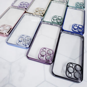 Luxury Plated Silicone iPhone Case Transparent Protective Cover for Apple 15Promax 14Plus 13Promax 12 XR Xs 8 7Plus High Aesthetic Value 6s