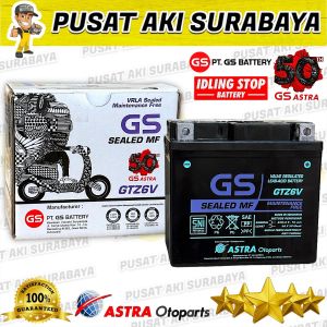 GARANSI RESMI GS ASTRA GTZ6V ORIGINAL ACCU KERING MF MOTOR NMAX 155 VARIO 125/150 SATRIA FU CBR CRF SCOOPY-FI GTZ6V MTZ6S YTZ6V