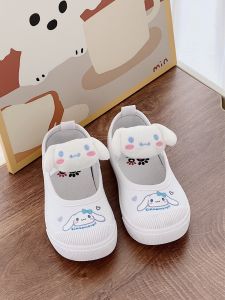 Soft Bottom Breathable Canvas Sneakers for Girls Indoor Shoes Sports Shoes White Canvas Slip-On Princesse Style with Bow Tie