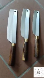 COMBO 4 dao t hái thép không rỉ cán gỗ muồng tây bắc sắc bén - dễ mài