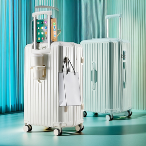 กระเป๋าเดินทางความจุขนาดใหญ่ 24 นิ้ว 28 นิ้ว สำหรับผู้ชายและผู้หญิง ทนทาน แข็งแรง กระเป๋าเดินทางแบบล็อครหัสผ่านสำหรับนักเรียน กระเป๋าเดินทางแบบหนัง