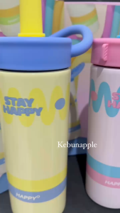 Termos Tumbler Aesthetic Colour Wave Lucu 650ml Stainless Steal SUS 316 Anti Tumpah  Tahan Panas Dingin Termos Viral