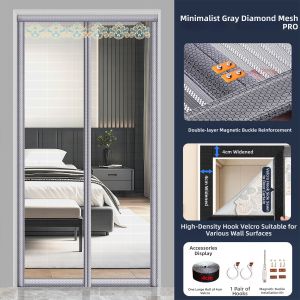 SHULIAN | Mosquito Prevention Door Curtain Magnetic Full Strips Hole-free Strong Suction