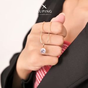 Xuping Liontin Mata Satu Gigi 4 5mm Silver Perak Simpel Cantik Elegan Aksesoris Wanita 0142210138