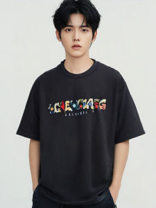 Áo Thun Cotton Thêu Tay Ngắn Mùa Hè Thường Ngày Thoáng Khí Cạp Vừa Quần Short Nam Mùa Hè Thường Ngày Cotton Polyester