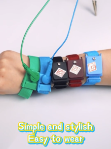 KUAIQU สายรัดข้อมือป้องกันไฟฟ้าสถิตย์ปรับสายรัดข้อมือ ESD สายเคเบิ้ลสําหรับช่างไฟฟ้า IC PLCC คนงานแบบมีสาย/ไร้สาย