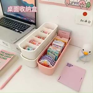 5 Grids Desktop Storage Organizer Large Capacity Storage Box Office Cosmetics Makeup Storage