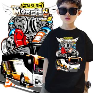 Baju anak laki-laki karakter Bus Basuri Morphin bus telolet basuri free stiker