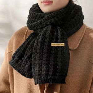 Khăn Quàng Cổ Mùa Đông Màu Trơn Thanh Lịch Dành Cho Nữ - Khăn Quàng Cổ Sang Trọng Ấm Áp Thời Trang Màu Đen Nâu Trắng Xám Be Đỏ - Chất Liệu Polyester Dệt Kim