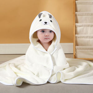 Kisss baby cartoon baby blanket Swaddle Wrap ผ้าห่มเด็กลายการ์ตูน ขนแกะปะการังเนื้อนุ่ม ผ้าห่มคลุมอาบน้ำ เสื้อปอนโชทารก ผ้าห่มแม่และลูก