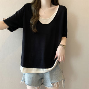 AIYITI | Stripe Loose Fit T-shirt Slimming Hiding Belly