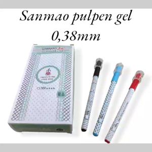 DE ROYALE - GEL PEN / PULPEN GEL SANMAO SM9893 FANCY ISI 12 WARNA BIRU. MURAH HARGA PROMO