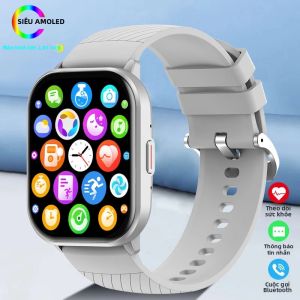 2024 Đồng Hồ Thông Minh Dành Cho Nam Nữ HD Cuộc Gọi Bluetooth Chế Độ Thể Thao Đo Nhịp Tim Huyết Áp Tương Thích Với Huawei Xiaomi Android IOS