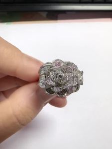 Huitan Flower Shaped Women Ring Silver Color Aesthetic Design Wedding Engagement Elegant with Shiny Pink CZ Accessories Jewelry