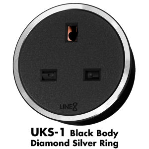 Line8 UKS-1 Power Track British Premium Socket Unit (Black Body)