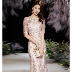 Elegant Fish Tail Evening Gown Womens Hostess Ball Dress New 2026 High End Slimming Korean Style Wedding Party Dress