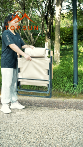 GREAT SHOP เก้าอี้สนามพับ เก้าอี้เอนหลัง เก้าอี้แคมป์ปิ้ง พับได้ Kermit Chair รุ่น ปรับนอน 5 ระดับ เก้าอี้สนาม พับได้ แบบพกพา รับน้ำหนักได้160KG