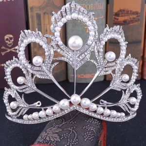 【Hot New Release】 Miss Universe Big Pearl Rhinestone Tiara Full Circle Crown