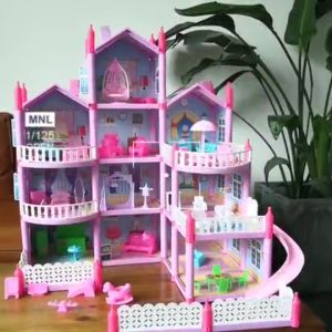 SALE Big Dollhouse Mainan Budak Perempuan Multiple Floors Girls Kids Dream Doll House with Simulation Furnitures Set DIY Toys Best Gift for Kids