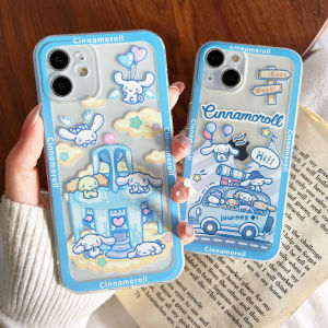 Cute Cartoon Cinnamon Dog Silicone Phone Case for Apple 13 iPhone 12 pro Max Transparent 11 pro Full Cover Soft 16 Max/15 Female Shell 6s/7 Anti-Fall Se3 Personality 8 plus All Inclusive Straight X