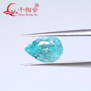 Synthetic Neon Blue Paraiba YAG AGL Certificate Pear Shape Loose Stone Yttrium Aluminium Garnet With Inclusions DIY Accessories for Jewelry Making