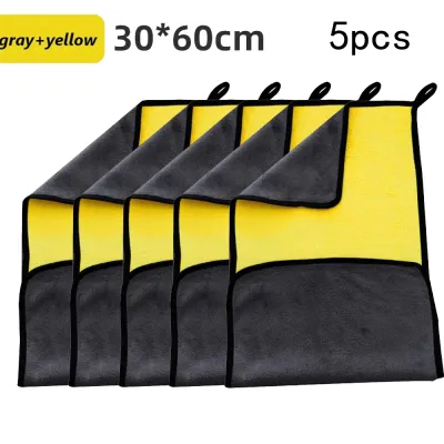 5/10pcs Thicken Car Wash Microfiber Towel 30x30/40/60CM Soft Car Cleaning Drying Cloth Hemming Car Care Cloth Detailing Car Wash