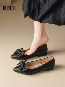 DUSTO | Flat French Style Pointed Toe Bow Shoes