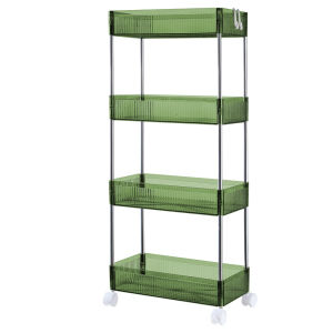Luxury Transparent Bathroom Storage Shelf Trolley