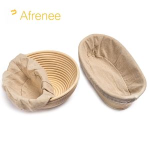 Handmade หวายขนมปัง Proofing ตะกร้าหมักธรรมชาติ Sourdough Banneton ตะกร้าขนมปังแป้งหวายหวายชามอบ