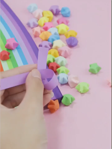 540 Pcs DIY handmade creative star origami Gradient candy color lucky star origami ~ bouquet packaging gift packaging materials handmade creative The best gift for your boyfriend and girlfriend
