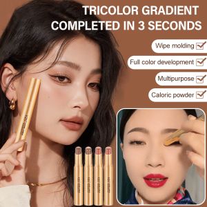 Three Color Eyeshadow Stick Lazy Sweat-proof Glitter Pearlescent Eye Makeup Long-lasting Waterproof Stick