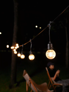 MODIไฟห้อยระย้าโซล่าเซลล์ ยาว10เมตร20หลอด แสงเหลืองสว่างค้าง ไฟปิงปองแต่งสวน ปีใหม่ คริสมาส ปาร์ตี้ ไฟประดับ ไฟกระพริบ ไฟกระพริบโซล่า