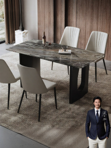 Italian Minimalist Luxe Marble Dining Table Set