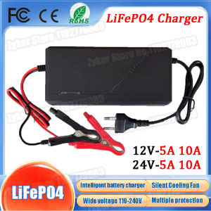 12V 24V 5A 10A Lifepo4 Charger 110-240V 14.6V 29.2V 4S 8S 10A High Power LiFePO4 Charger For Lithium iron Phosphate Battery Pack