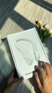 พัดลมพกพา พัดลมแขวนคอแฮนด์ฟรี สุดยอดแอพ 6000MAH ไอออนลบแขวนพัดลมคล้องคอแบบพ