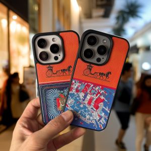 PU phone case for iphone 17 16 15 14 plus 13 12 11 pro max cover 16E Luxury Vintage carriage funda leather fashion orange cases