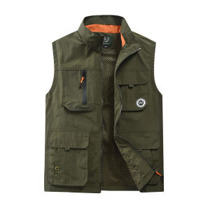 Áo Khoác Ngoài Thường Ngày Mỏng Cổ Đứng Nhiều Túi Ngoài Trời Mùa Xuân Thu Cho Nam Áo Khoác Ngoài Chụp Ảnh Câu Cá