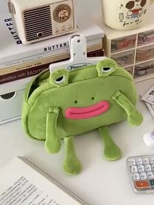 Tas Pensil Mewah Katak Lucu & Hijau Kapasitas Besar