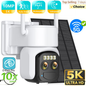 BESDER | BESDER 5MP Solar Camera 10X Digital Zoom Dual Lens WiFi Outdoor Surveillance Human Detect Security Protection PTZ IP Camera