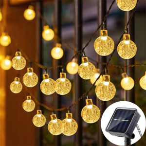 LED Solar String Lights Outdoor Waterproof Bubble Beads Fairy String Light 8 Modes Garden Wedding Party Christmas Decoration