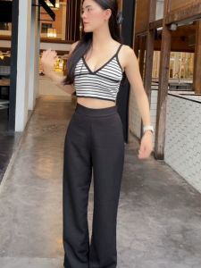 🌈 MesubShop 🌈กางเกงขากระบอก ผ้าเปเป้ 〰️ ช่วงหลังเป็นสม็อค รุ่น มิจัง กางเกงเปเป้ B-019-3-BB