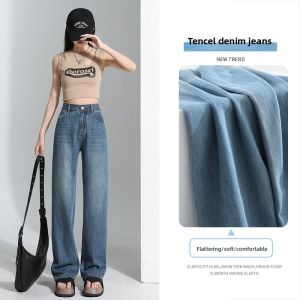 La Chapelle | Light Blue Tencel Wide Leg Breathable Womens Jeans